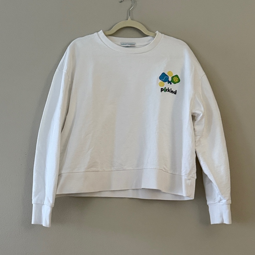 August Morgan by Kate Hersch Women's 100% Cotton Pickled Crew Neck Sweatshirt M